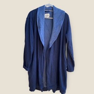UGG sweatshirt pocket robe cardigan two tone navy size XL